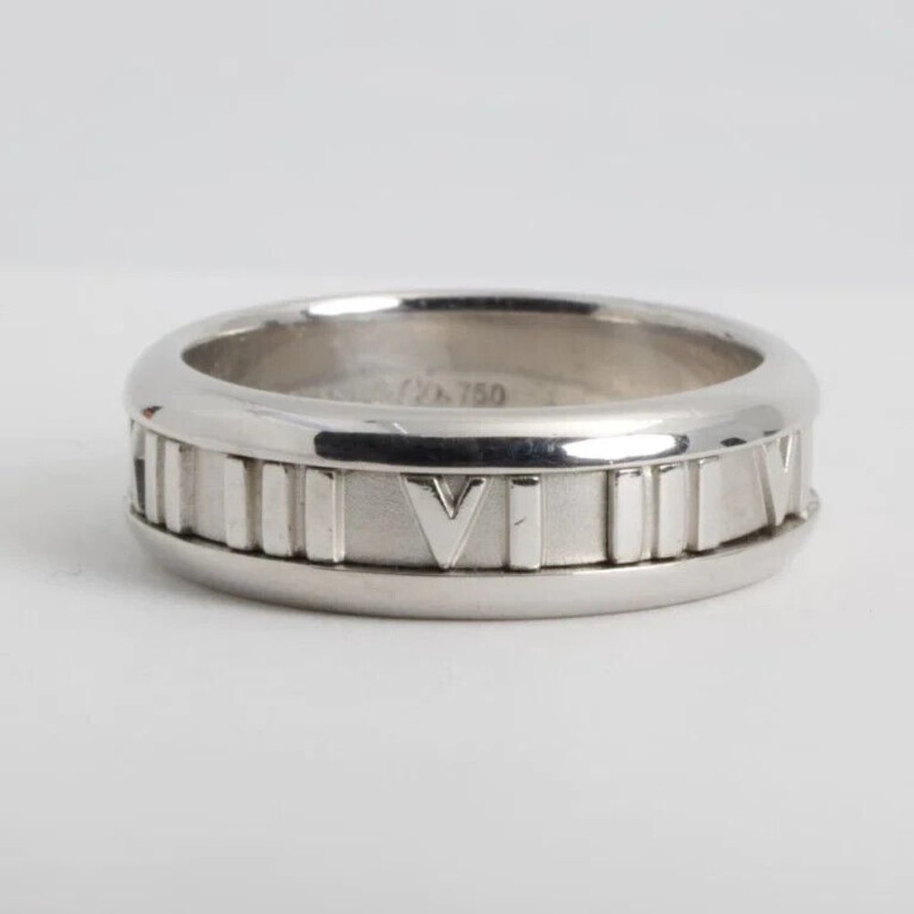Tiffany Atlas Ring 2003 White Gold Size 9.5 18K